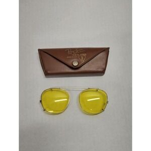 VINTAGE B&L BAUSCH LOMB RAY BAN Yellow  CLIP ON SUNGLASSES W/ CASE